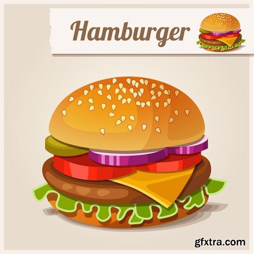 Fast food illustrations 1 - 8 EPS