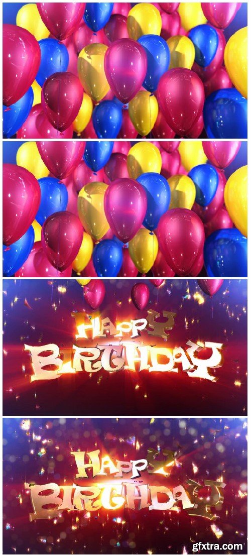 Video footage Happy birthday animation surprise HD