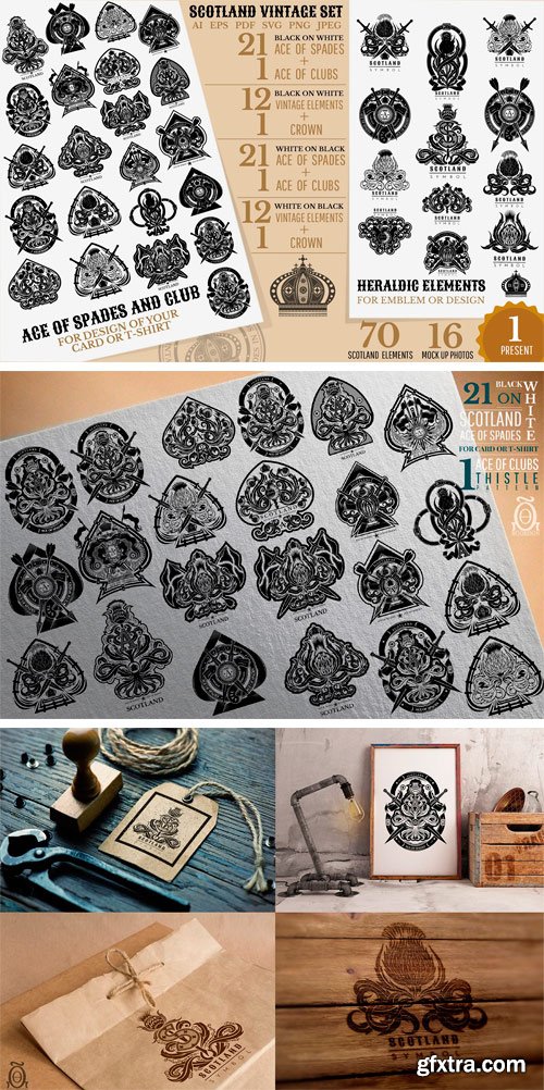 CM 1187617 - Scotland Set of Spades & Elements