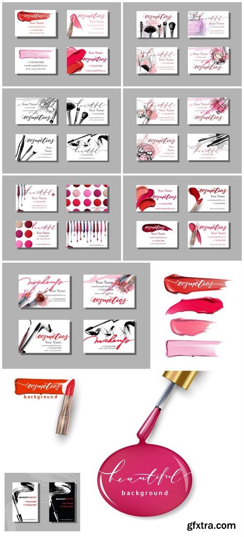 Makeup artist business card 11X EPS