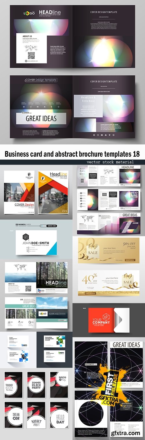 Business card and abstract brochure templates 18