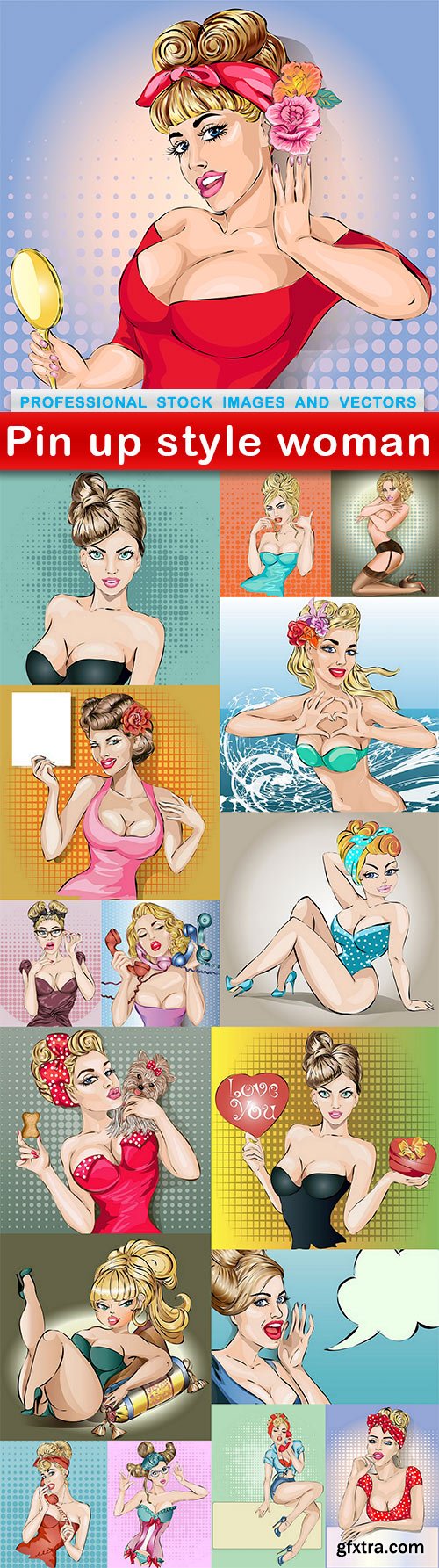 Pin up style woman - 17 EPS