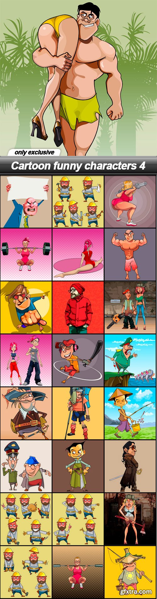 Cartoon funny characters 4 - 25 EPS