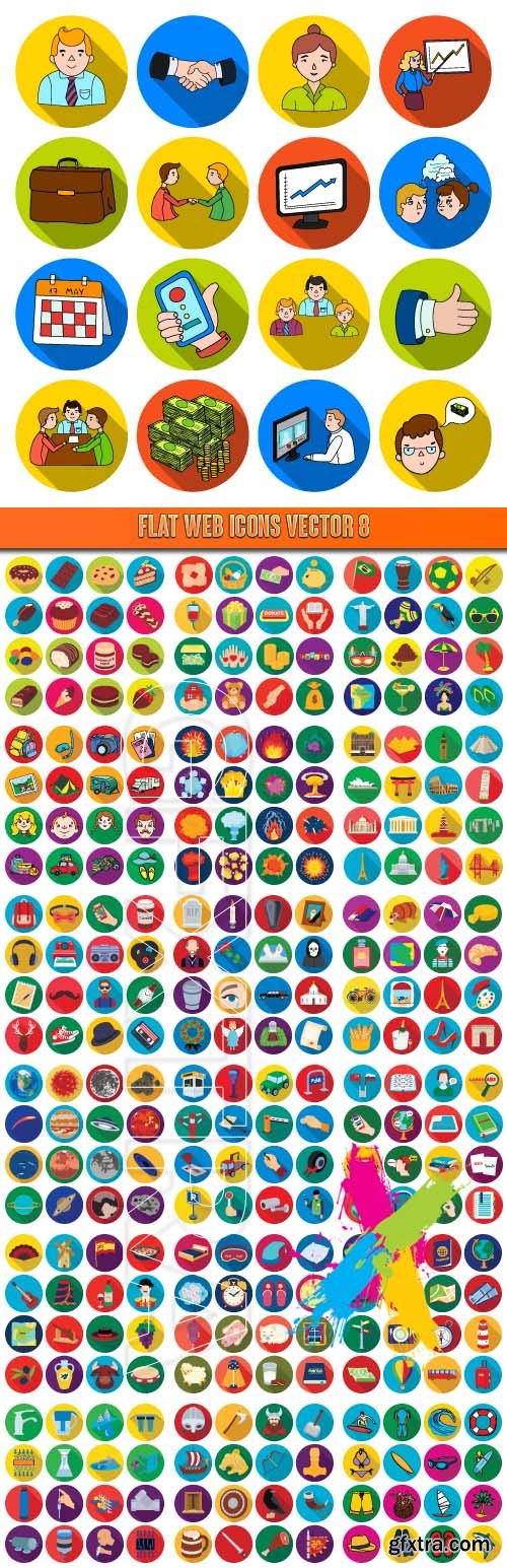 Flat web icons vector 8