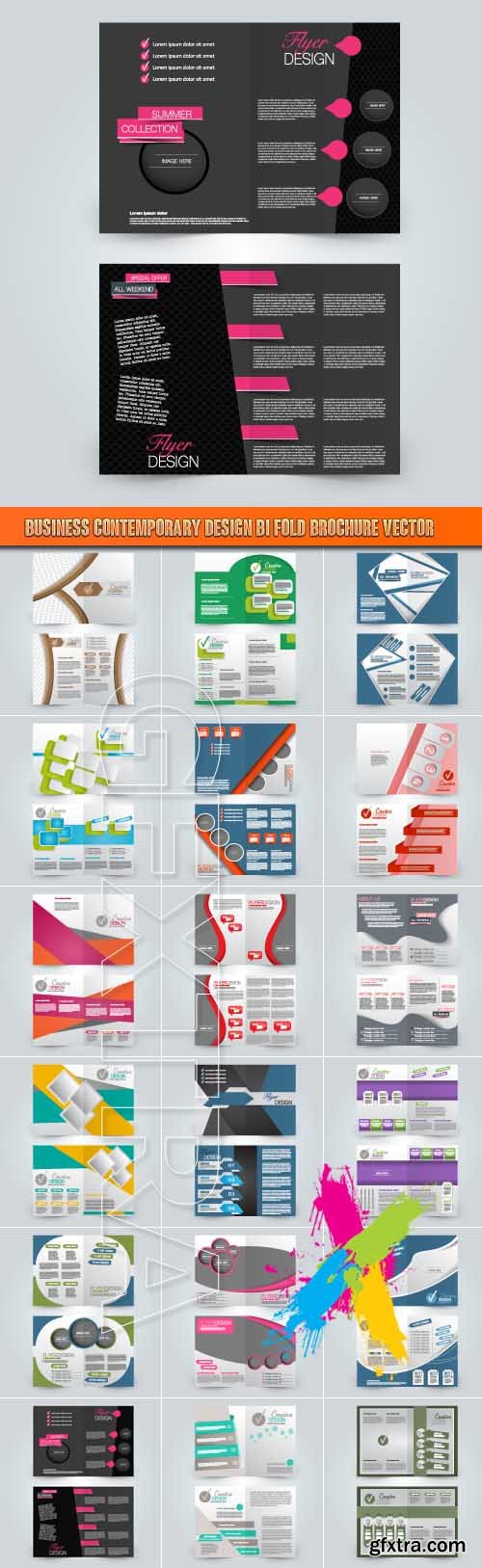 Business contemporary design bi fold brochure vector