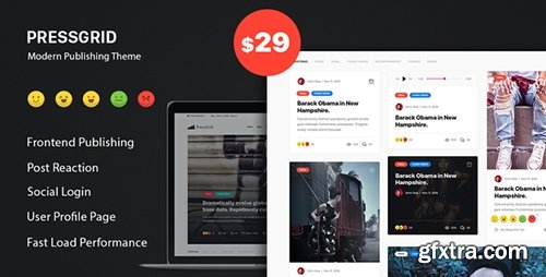 ThemeForest - PressGrid v1.1 - Frontend Publish Reaction & Multimedia Theme - 18701111