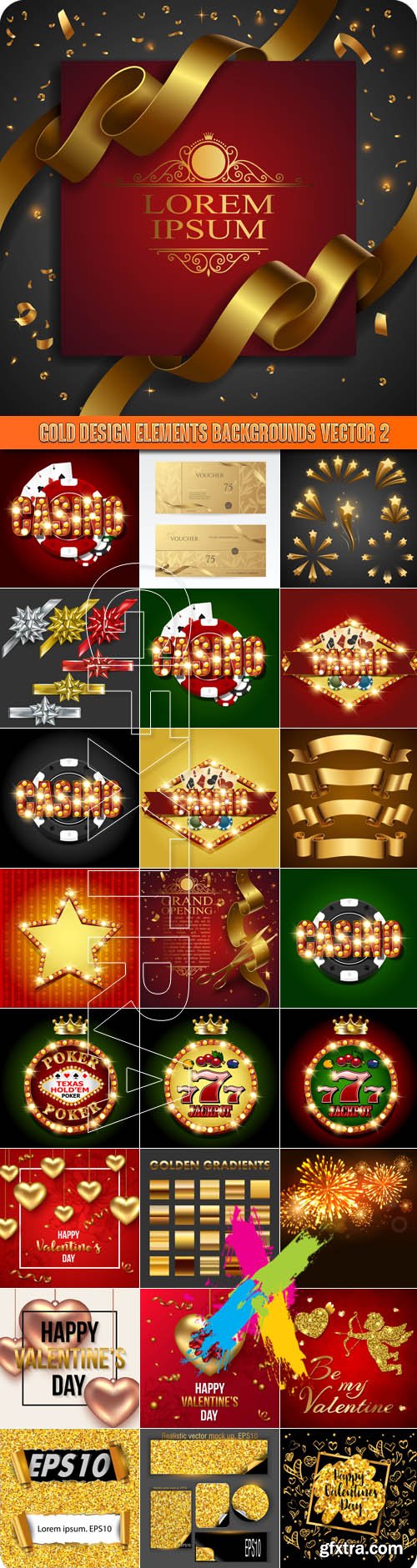 Gold design elements backgrounds vector 2