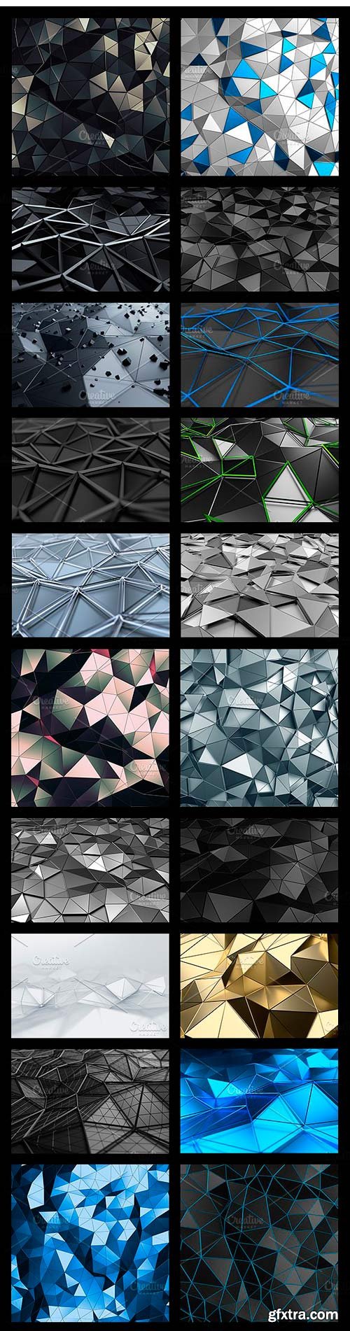 CM 1189458 - 3D Renders of Low Poly Backgrounds