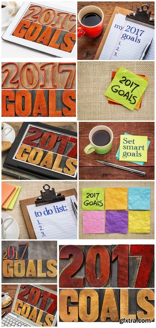 2017 goals banner in wood type 11X JPEG