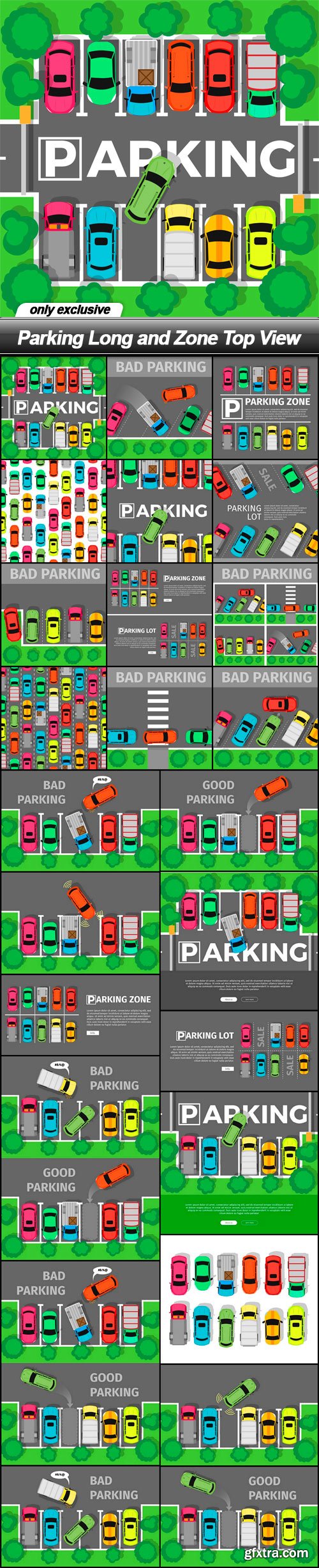 Parking Long and Zone Top View - 25 EPS