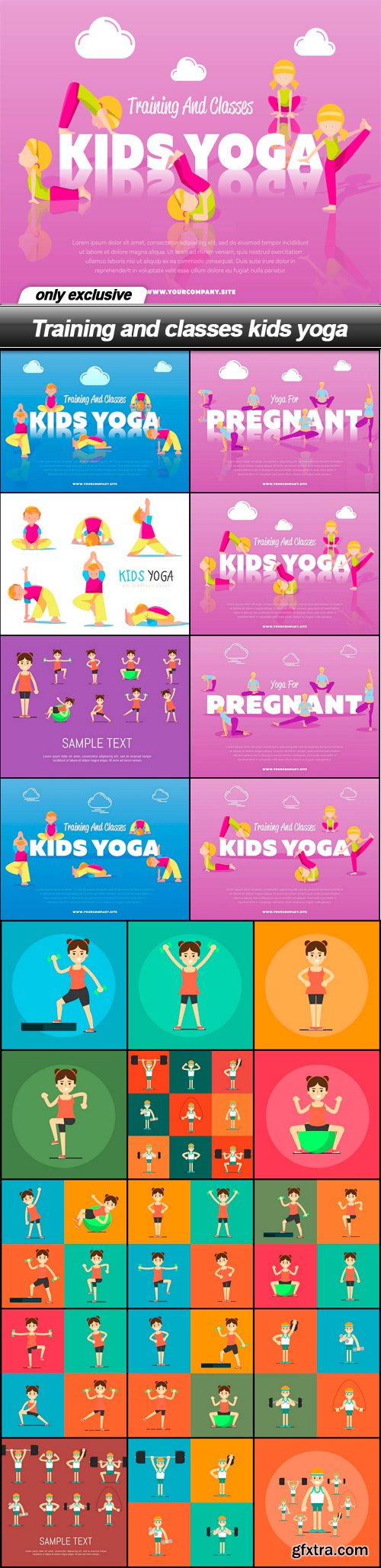 Training and classes kids yoga - 23 EPS