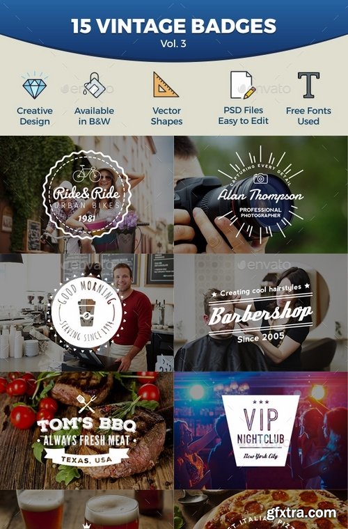 GraphicRiver - Retro Badges 15103853