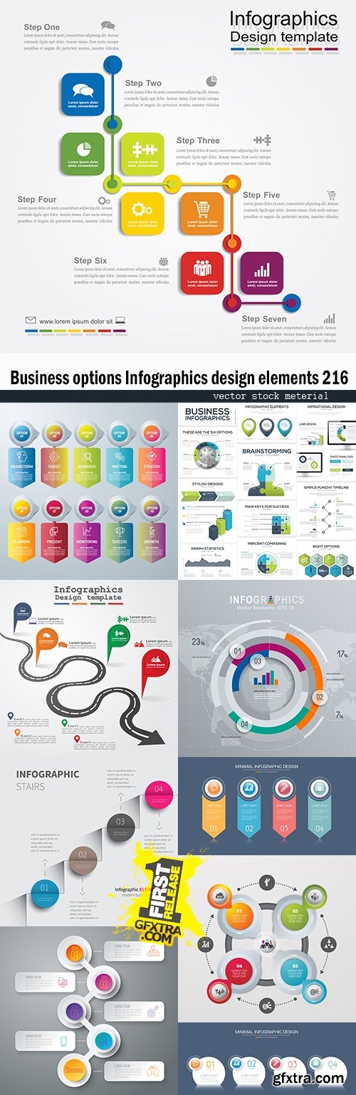 Business options Infographics design elements 216