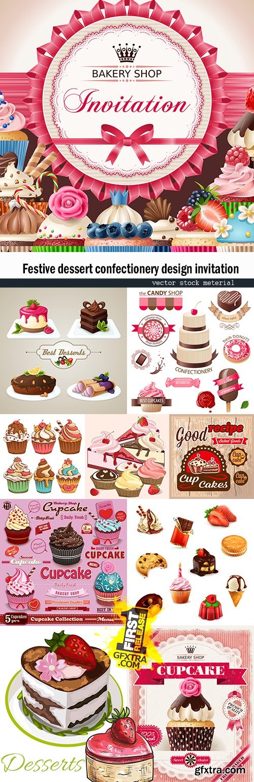 Festive dessert confectionery design invitation