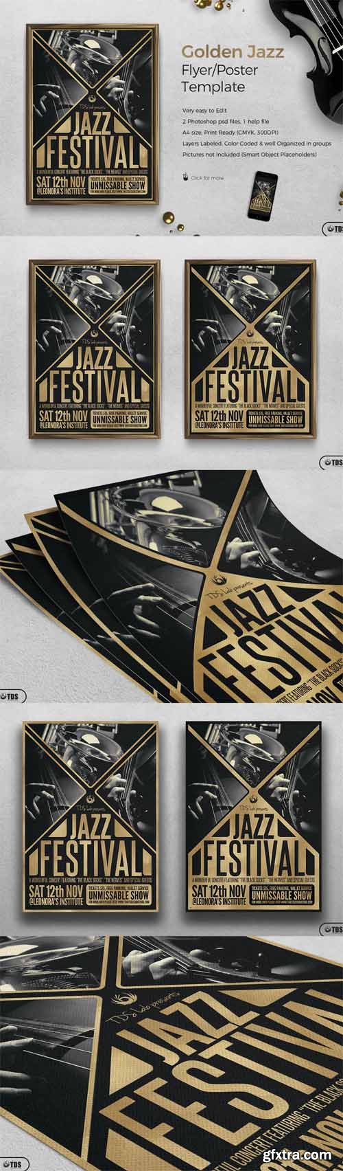 Golden Jazz Flyer Template