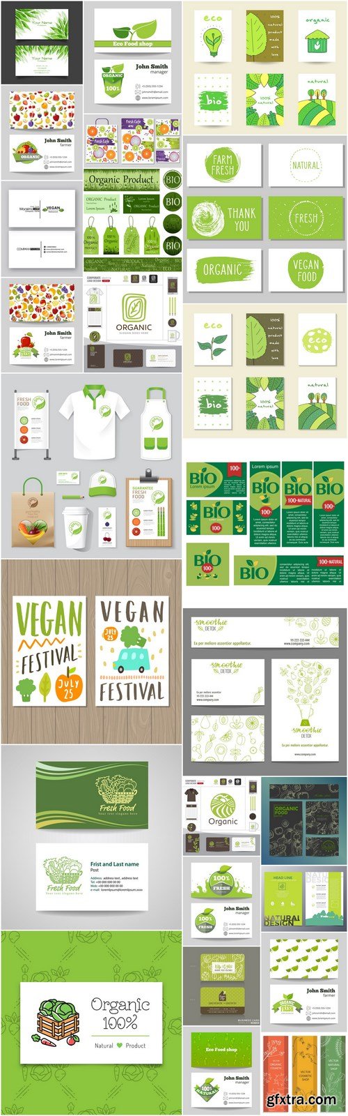 Bio Organic Card Template - 25 Vector