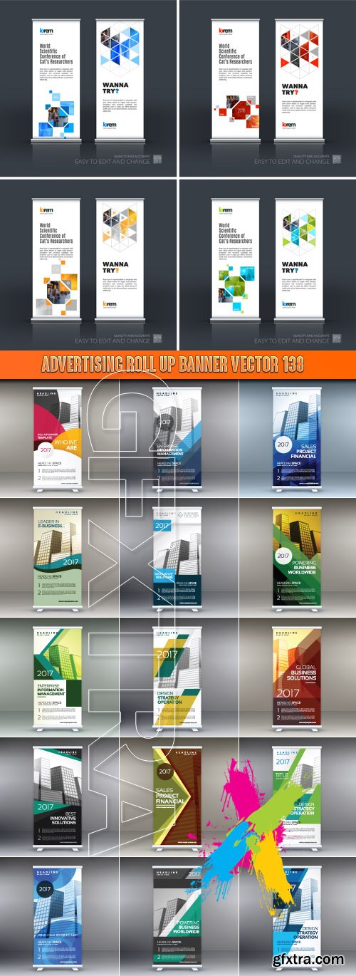 Advertising Roll up banner vector 138