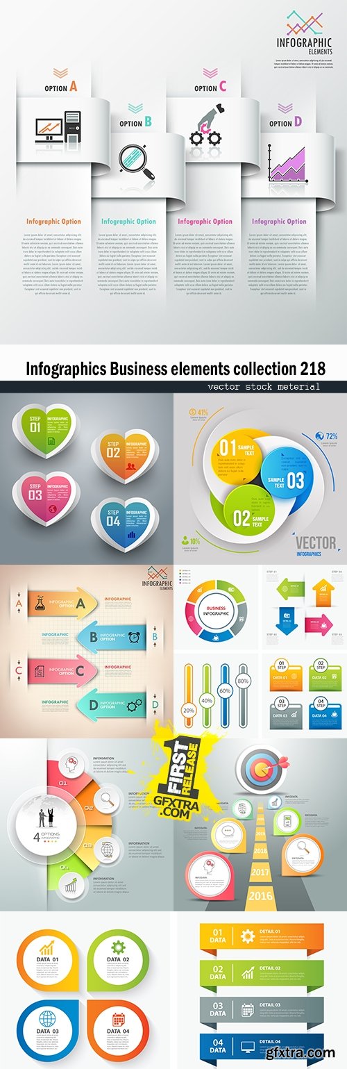 Infographics Business elements collection 218