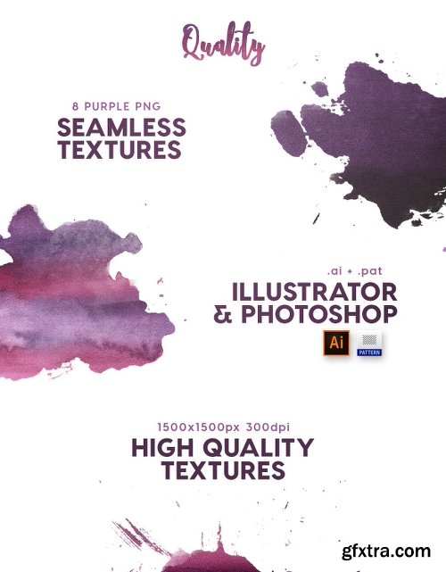 Watercolor Seamless Textures - Purple Pack