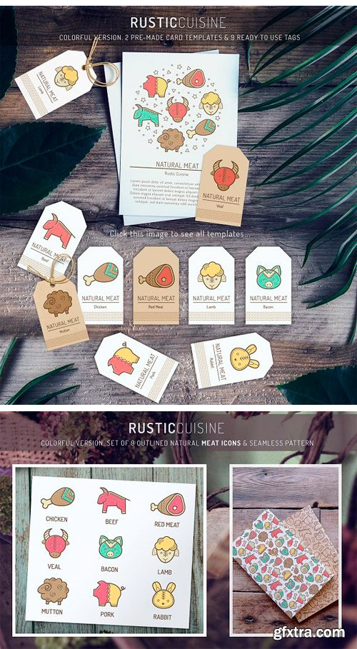 CM 1187514 - Rustic Cuisine. Meat Icons & Design