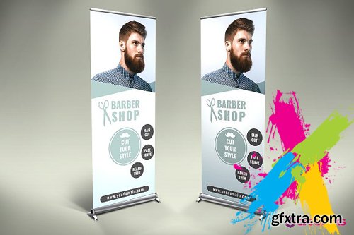 CM Barber Shop Roll Up Banner 1174206