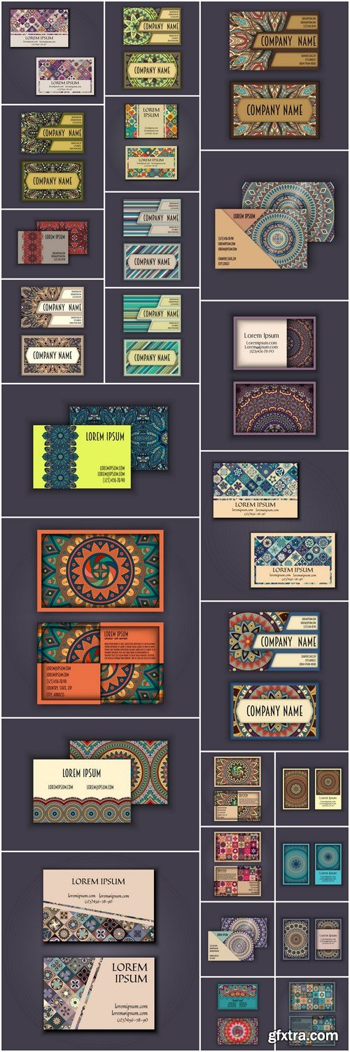 Colorful Mandala Business Card #3 - 25 Vector