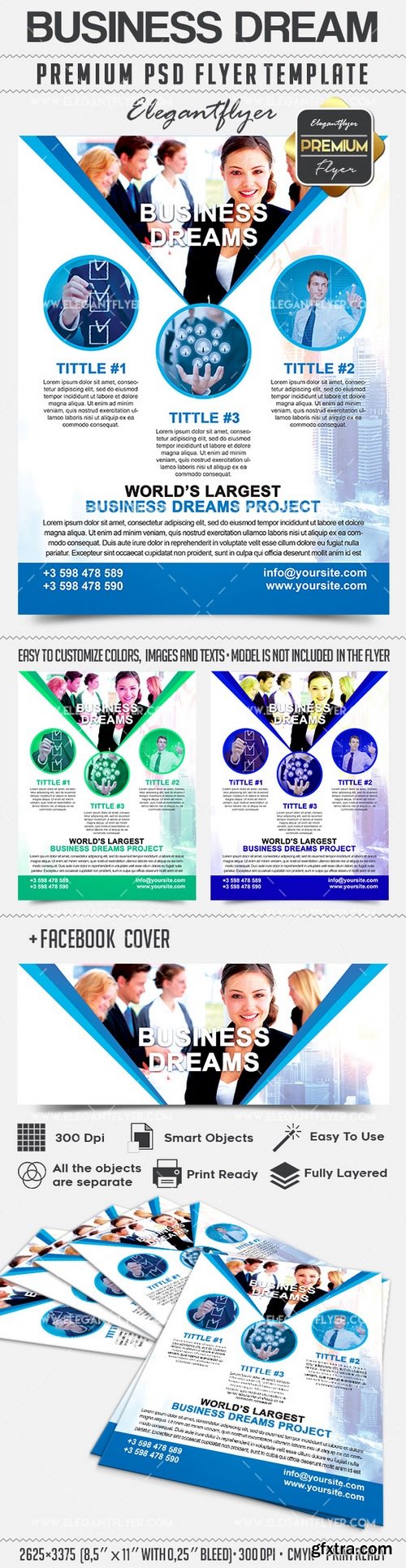 Business Dream – Flyer PSD Template + Facebook Cover