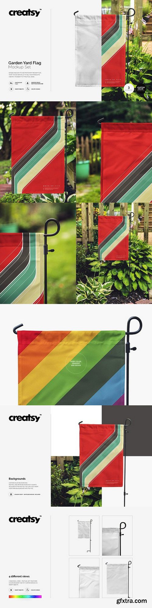 CM - Garden Yard Flag Mockup Set 1198103