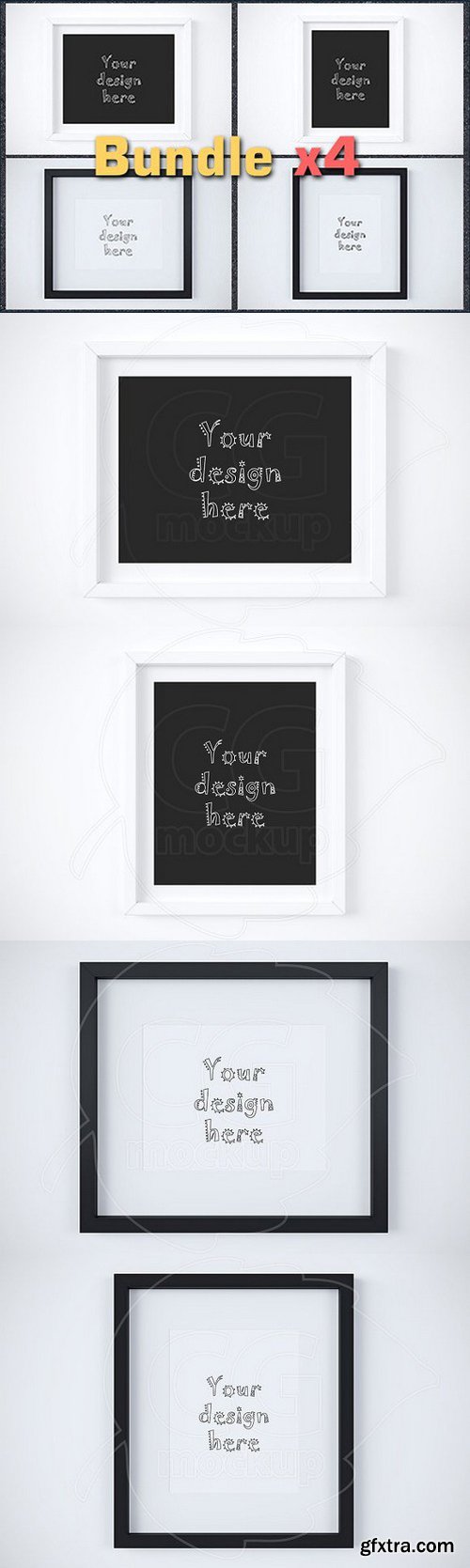 CM - Bundle x4 styled stock frames mockup 1199310