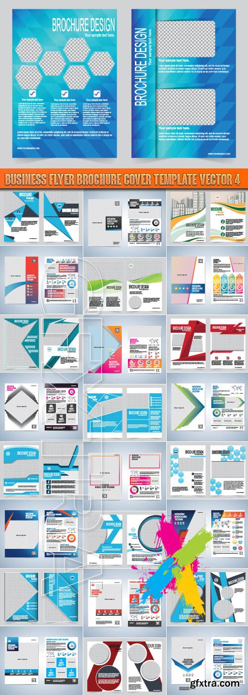 Business flyer brochure cover template vector 4