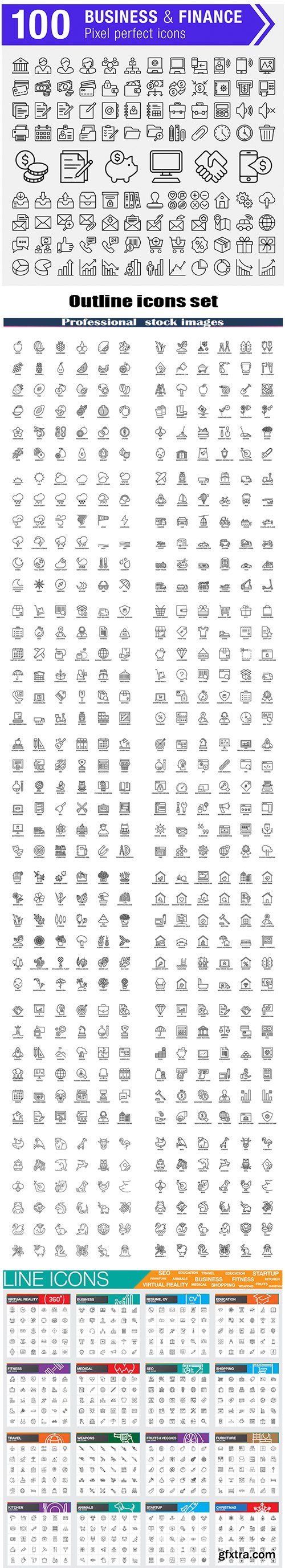 Outline icons set