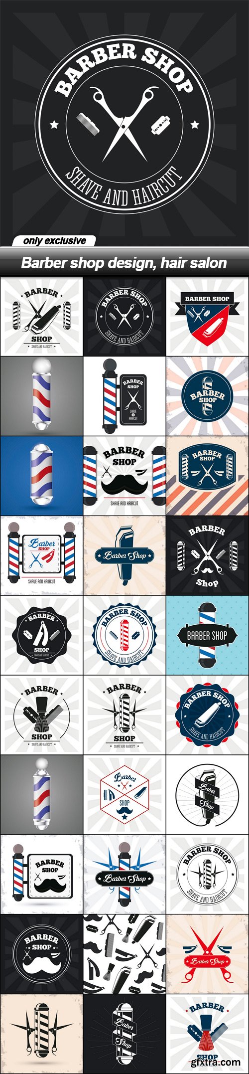 Barber shop design, hair salon - 30 UHQ JPEG