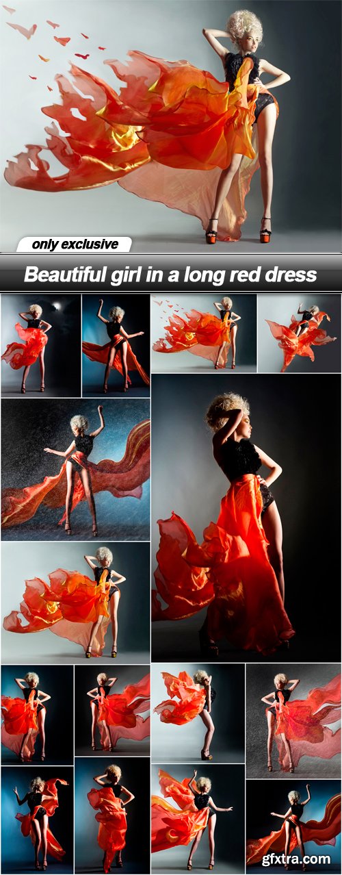 Beautiful girl in a long red dress - 15 UHQ JPEG