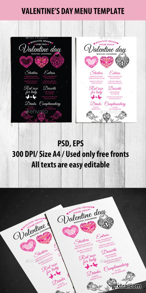 GR - Valentine Menu Template 19324016