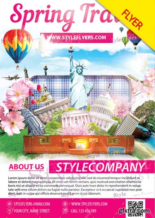 Spring travel V5 PSD Flyer Template