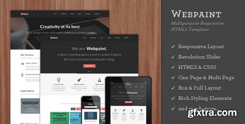 ThemeForest Webpaint - 2 in 1 Responsive HTML5 Template 4465243