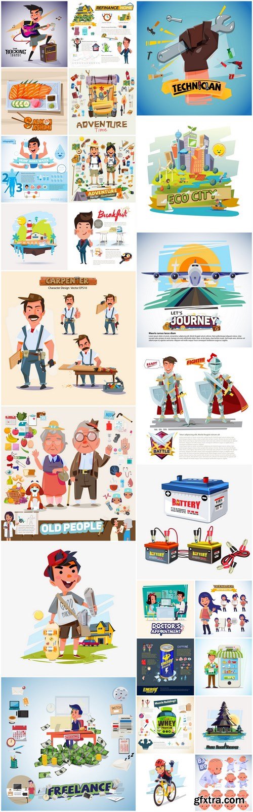 Different Cartoon Design Elements - 25 Vector