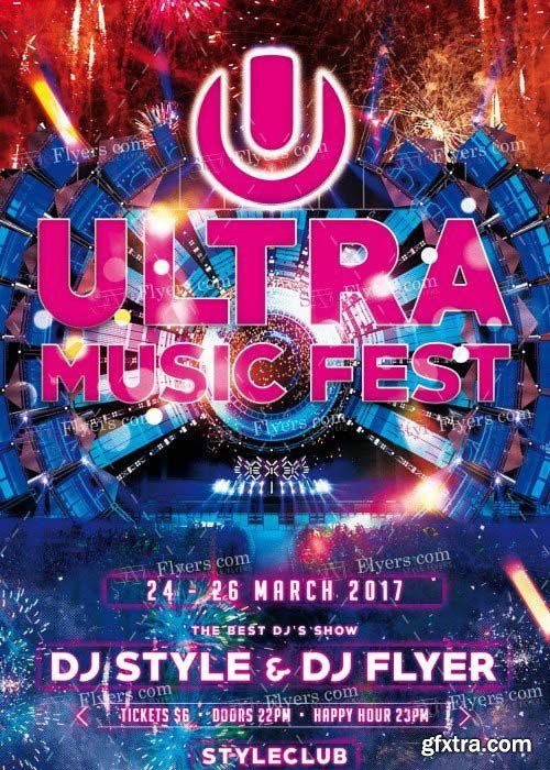 Ultra Music Fest V5 PSD Flyer Template