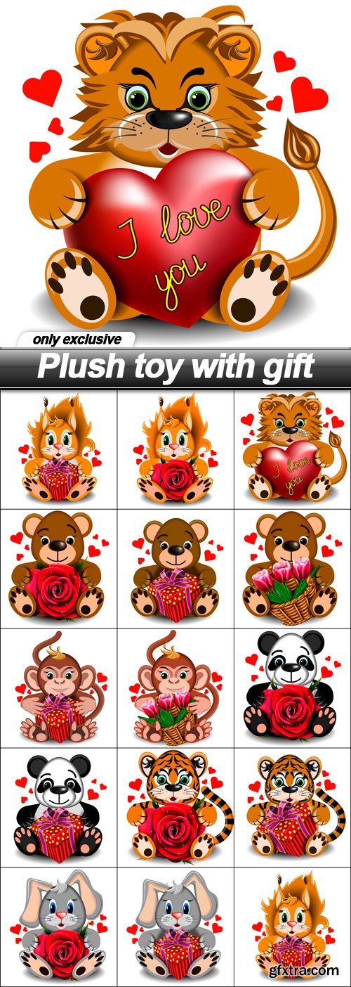 Plush toy with gift - 14 EPS