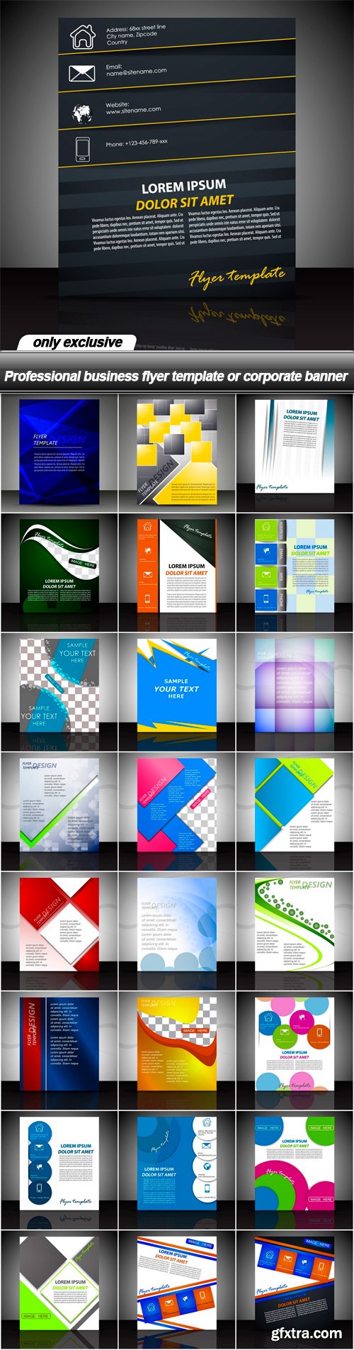 Professional business flyer template or corporate banner - 25 EPS