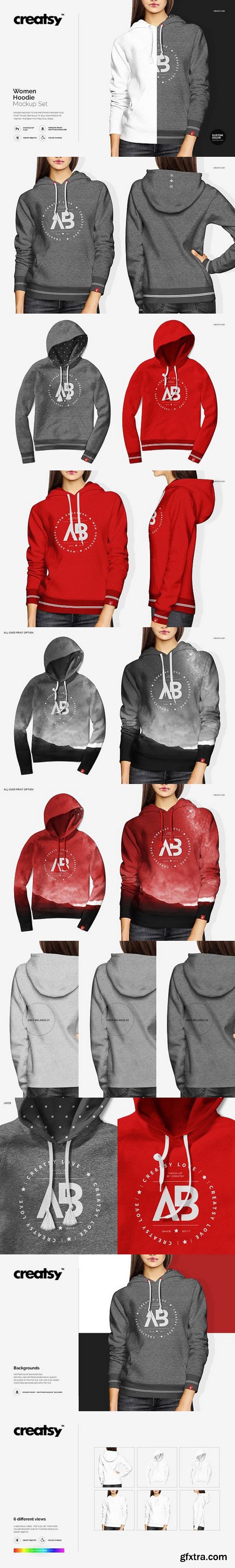 CM - Women Hoodie Mockup Set 1216261