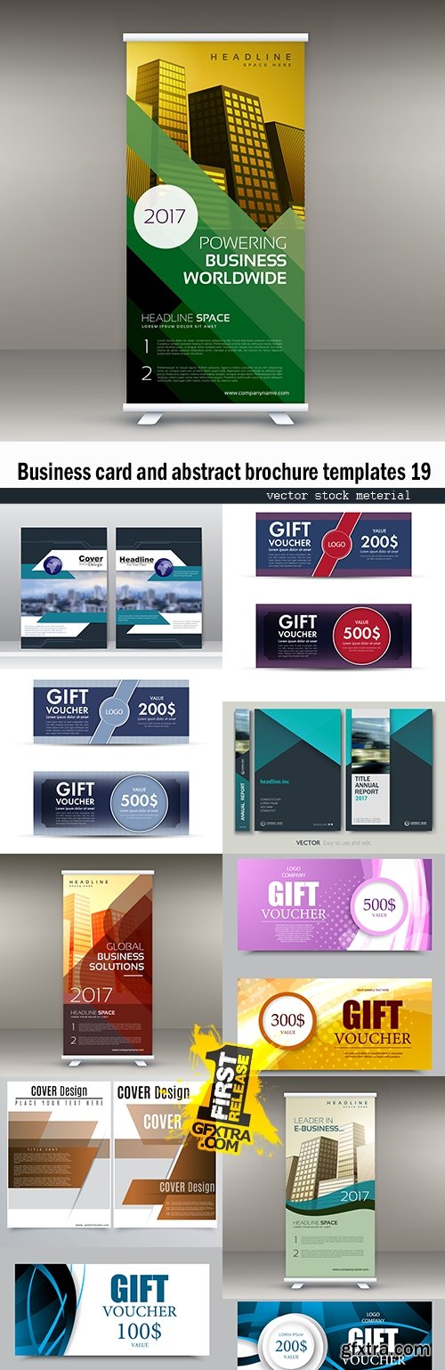 Business card and abstract brochure templates 19