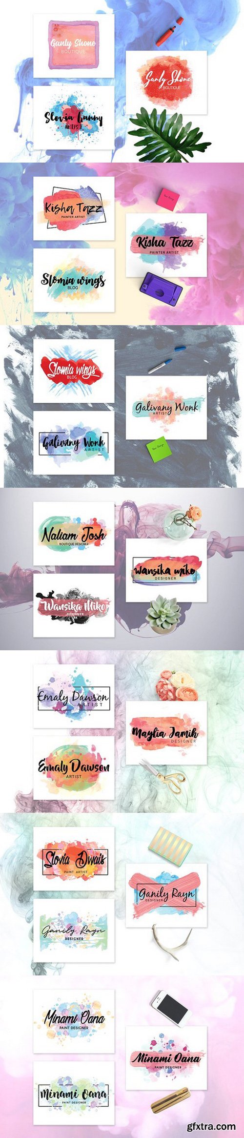 CM - Watercolor & Brush Premade Logos 1196504