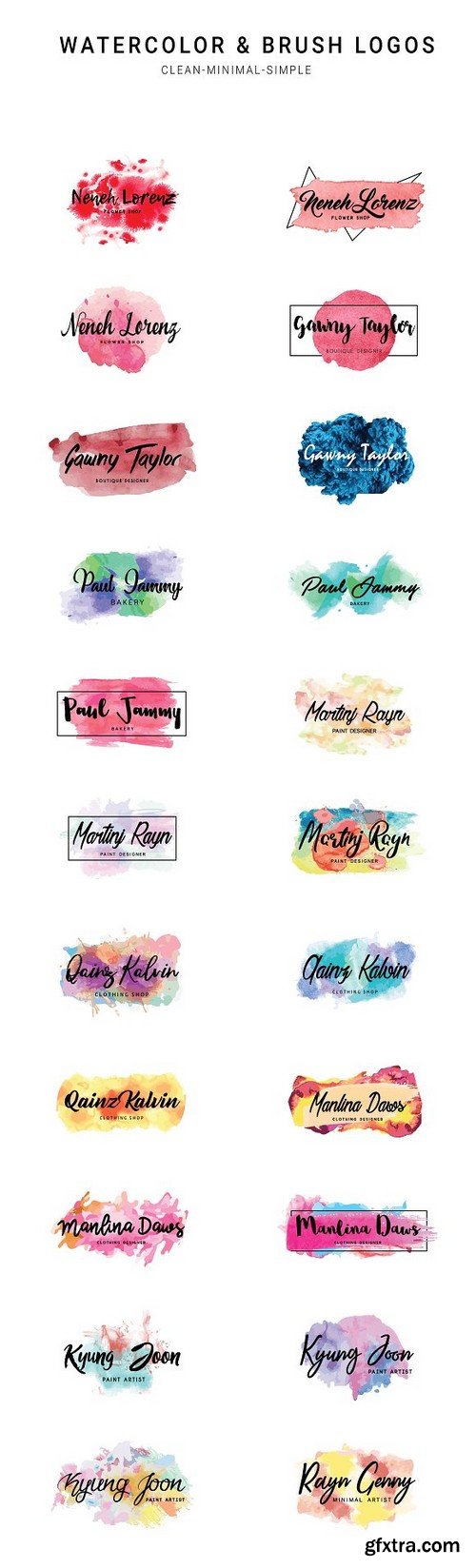 CM - Watercolor & Brush Premade Logos 1196504