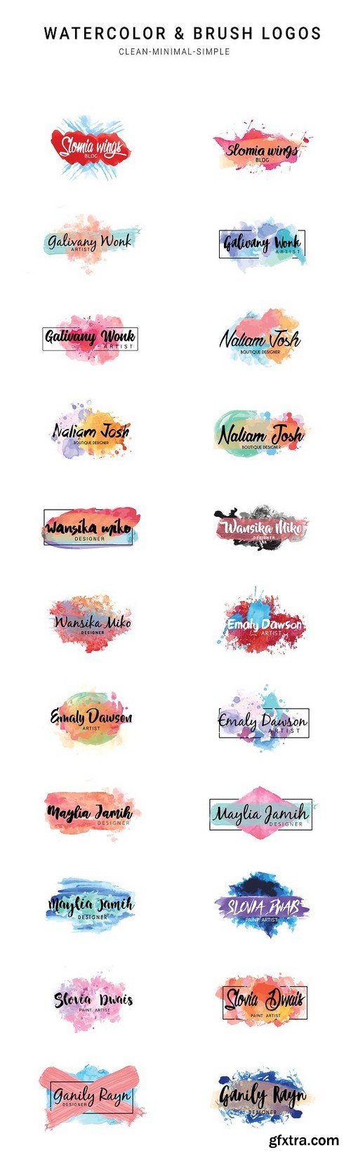 CM - Watercolor & Brush Premade Logos 1196504