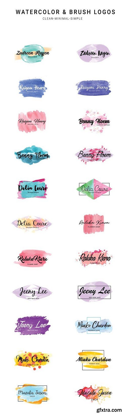 CM - Watercolor & Brush Premade Logos 1196504