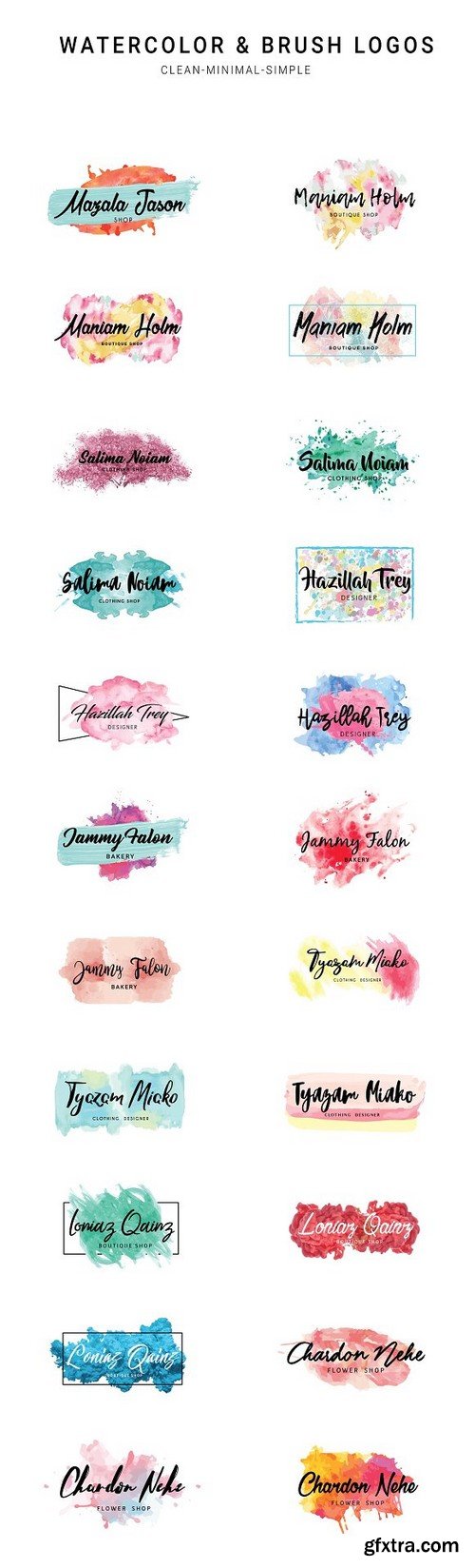 CM - Watercolor & Brush Premade Logos 1196504