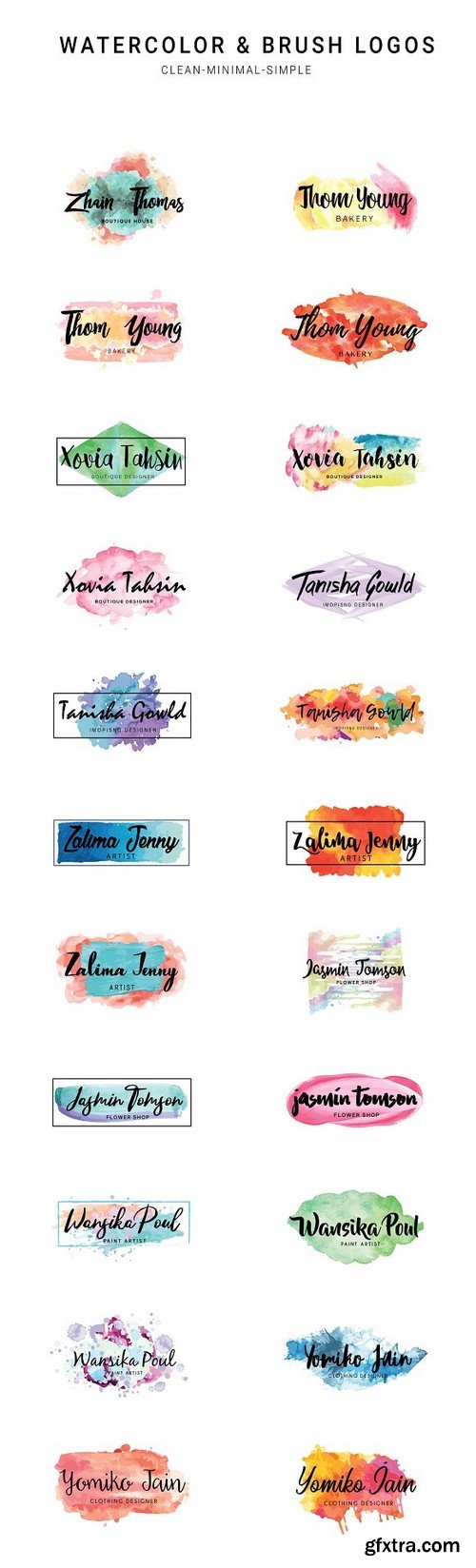 CM - Watercolor & Brush Premade Logos 1196504