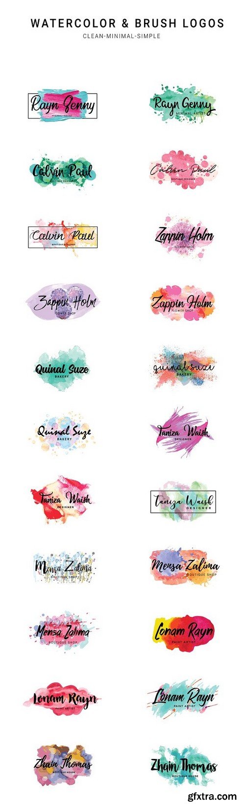 CM - Watercolor & Brush Premade Logos 1196504