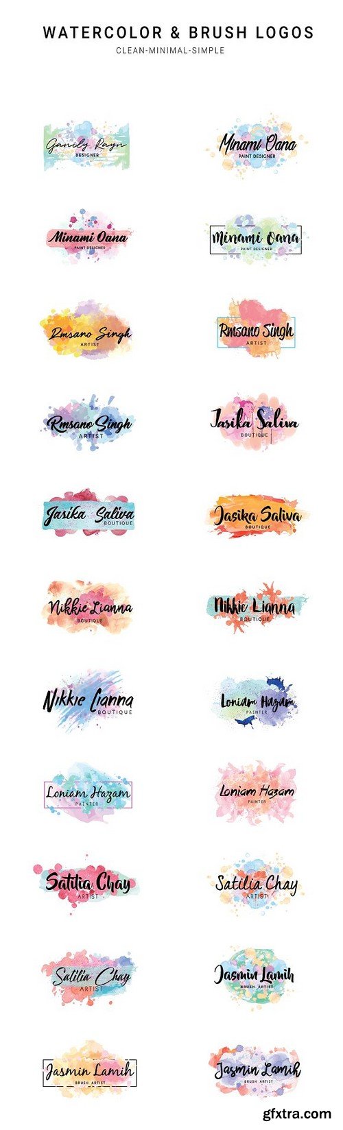 CM - Watercolor & Brush Premade Logos 1196504